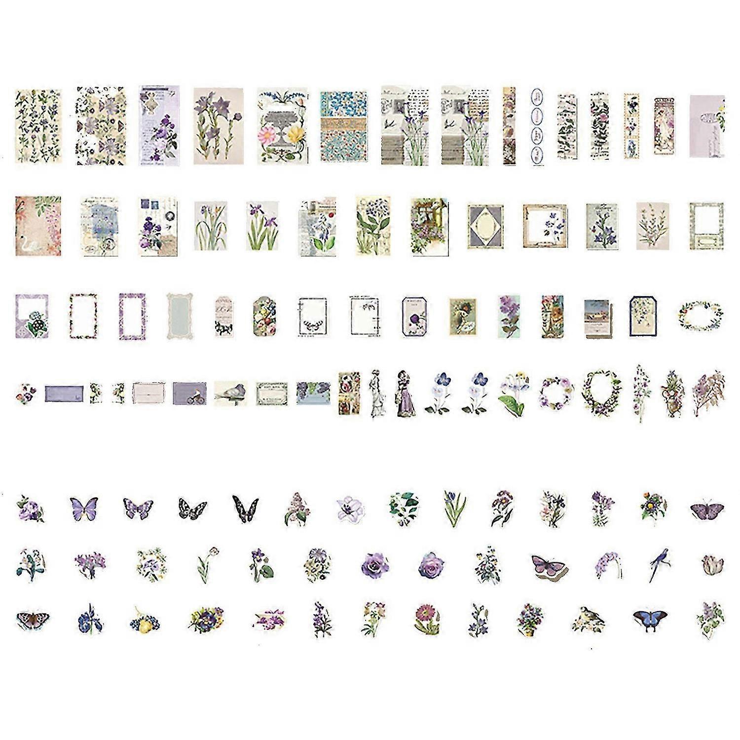 2025 Latest Model 200 Sheets Vintage Scrapbook Accessories Set Assorted