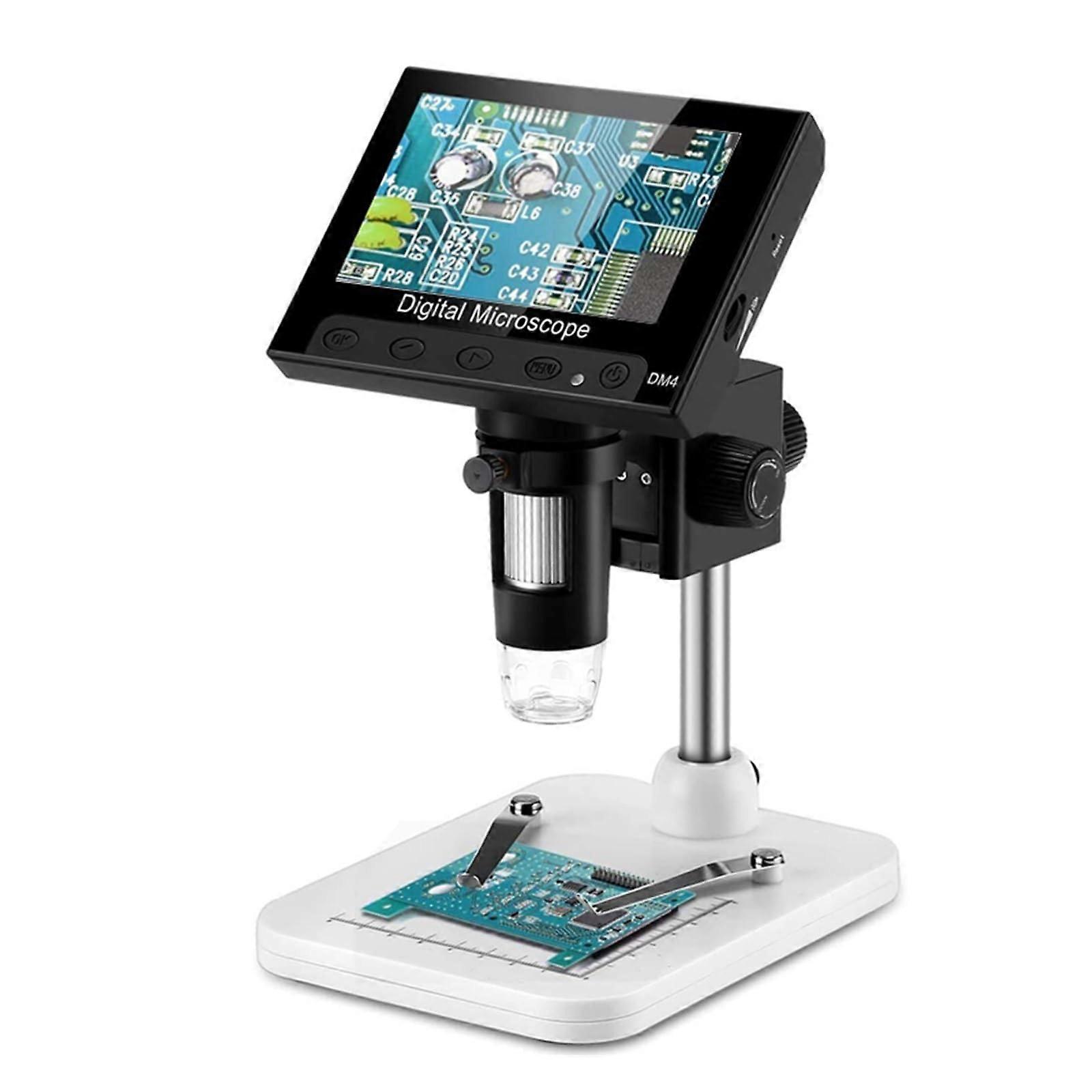 Microscope Digital Scope 4.3Inch USB 1000X Magnification 1080P HD Electronic Scope Soldering With 8 LEDs Plastic