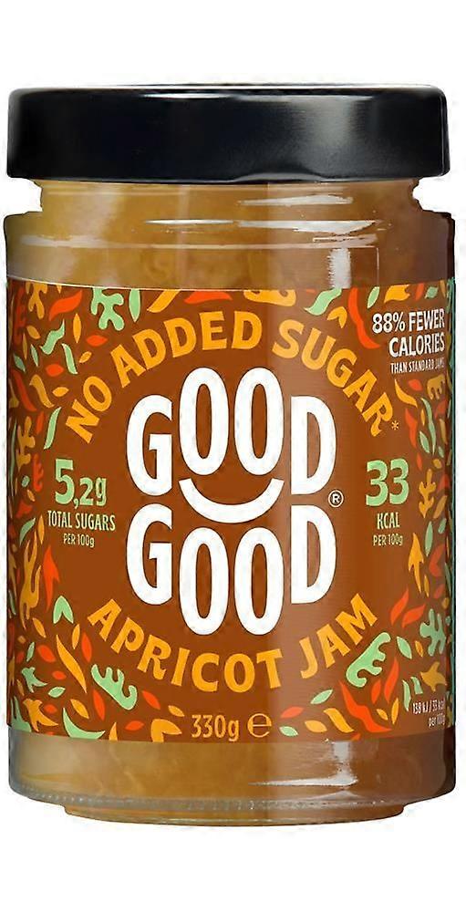 Good Good Apricot Jam 330g - No Added Sugar - 6 Pack