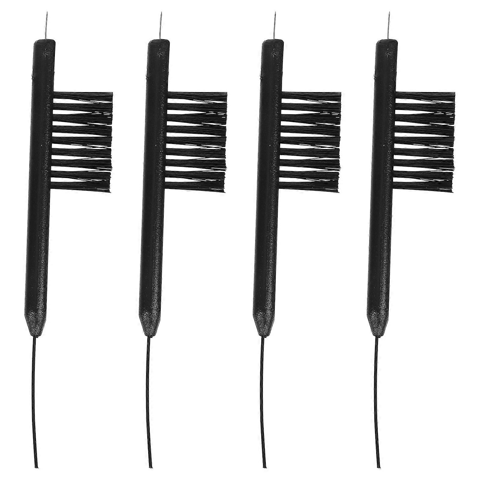 Cleaning Brush Tools For Hearing Aids Magnetic Assistance U-Shaped Brush Black 4Pcs