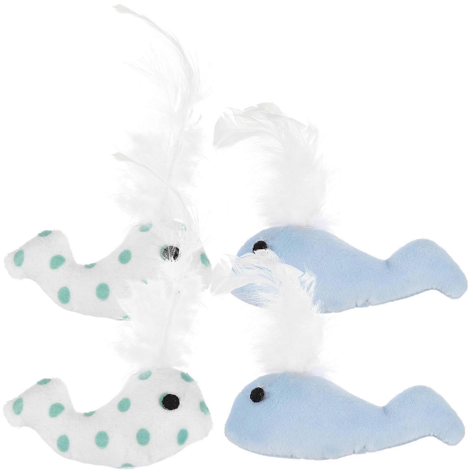 Interactive Cat Toys Plush Whale for Chewing 8Pcs Kitten Collection