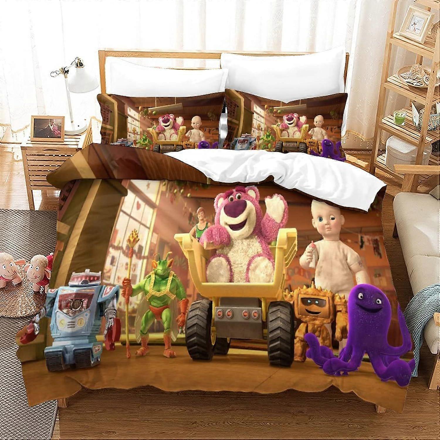 PIN500 Duvet Cover Toy Story 3D Printed Comforter Cover Cartoon Anime Movies for Boys Girls Kids Bedroom Child Bedding Quilt Decor Double200x200cm