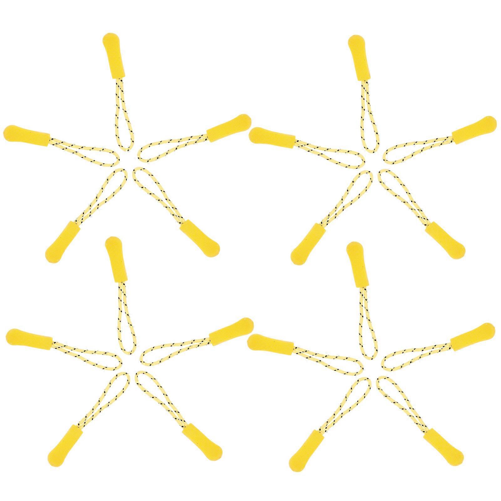Durable Zipper Pulls Replacement for Clothes Yellow Plastic Sturdy 50Pcs
