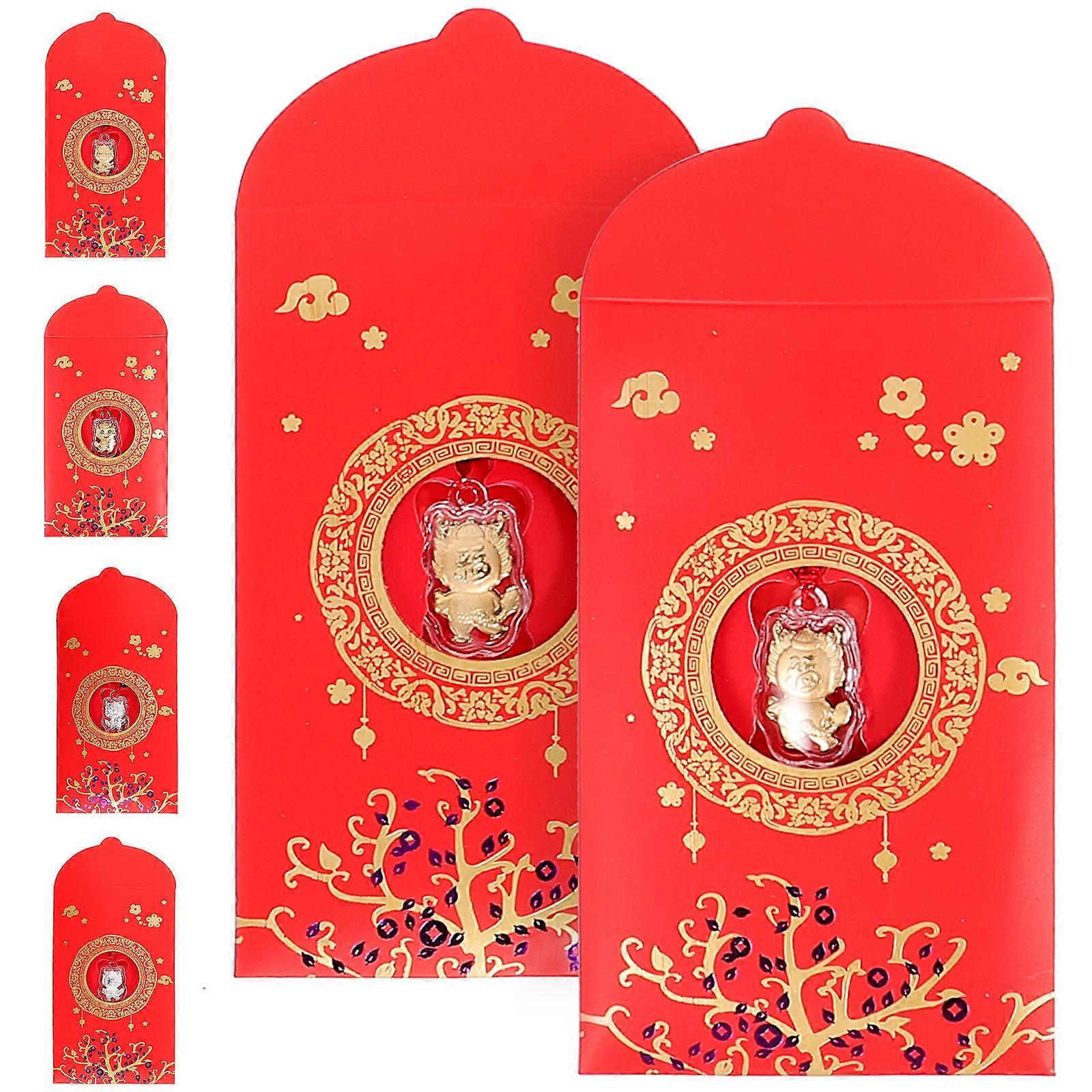 Spring Festival Red Envelopes Paper Dragon Pattern for Cash Gifts 18Pcs