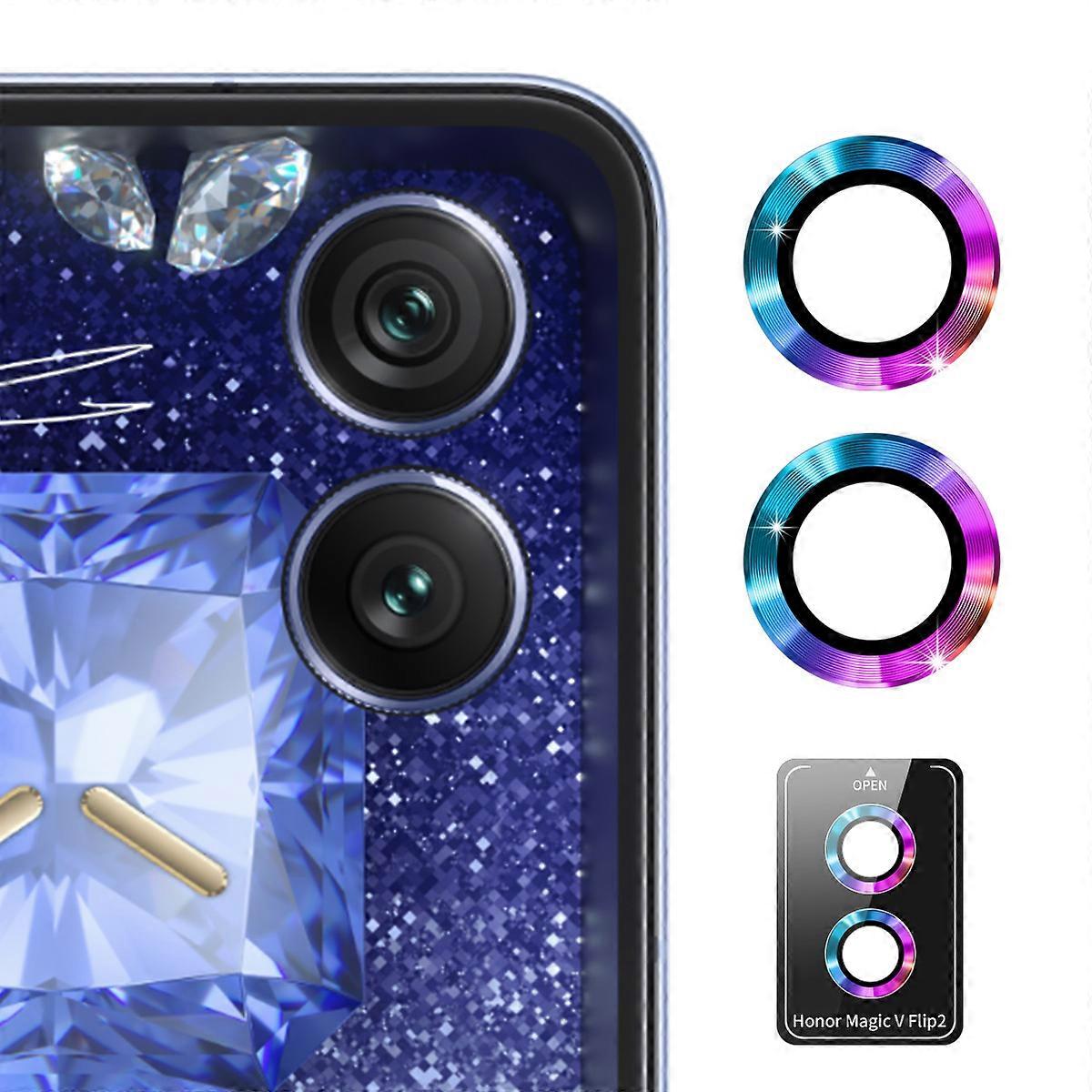 TKdaddy For Honor Magic V Flip 2 カメラ レンズ プロテクター ENKAY Hat-Prince メタル リング レンズ フィルム カラフル