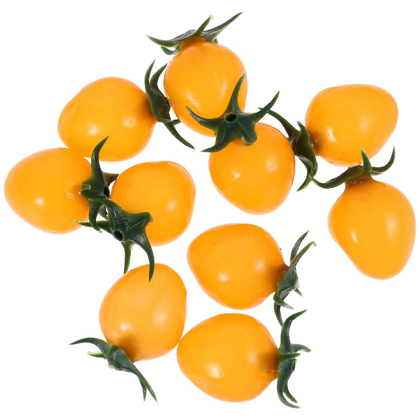 Simulation Tomato Mini Artificial Tomatoes for Decor 10Pcs Yellow Set