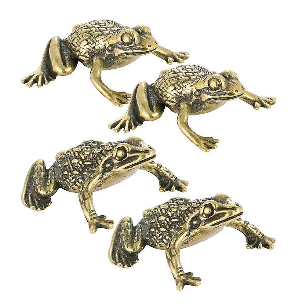 Toad Figurine Brass Toad Statue Desktop Decoration 5Sets