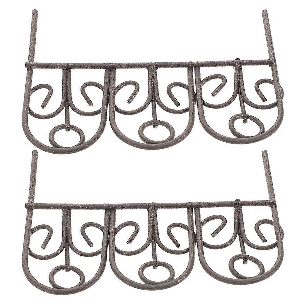 Dollhouse Iron Fence Miniature Dollhouse Garden Fence Realistic Design For Outdoor Bonsai Decor 2Pcs