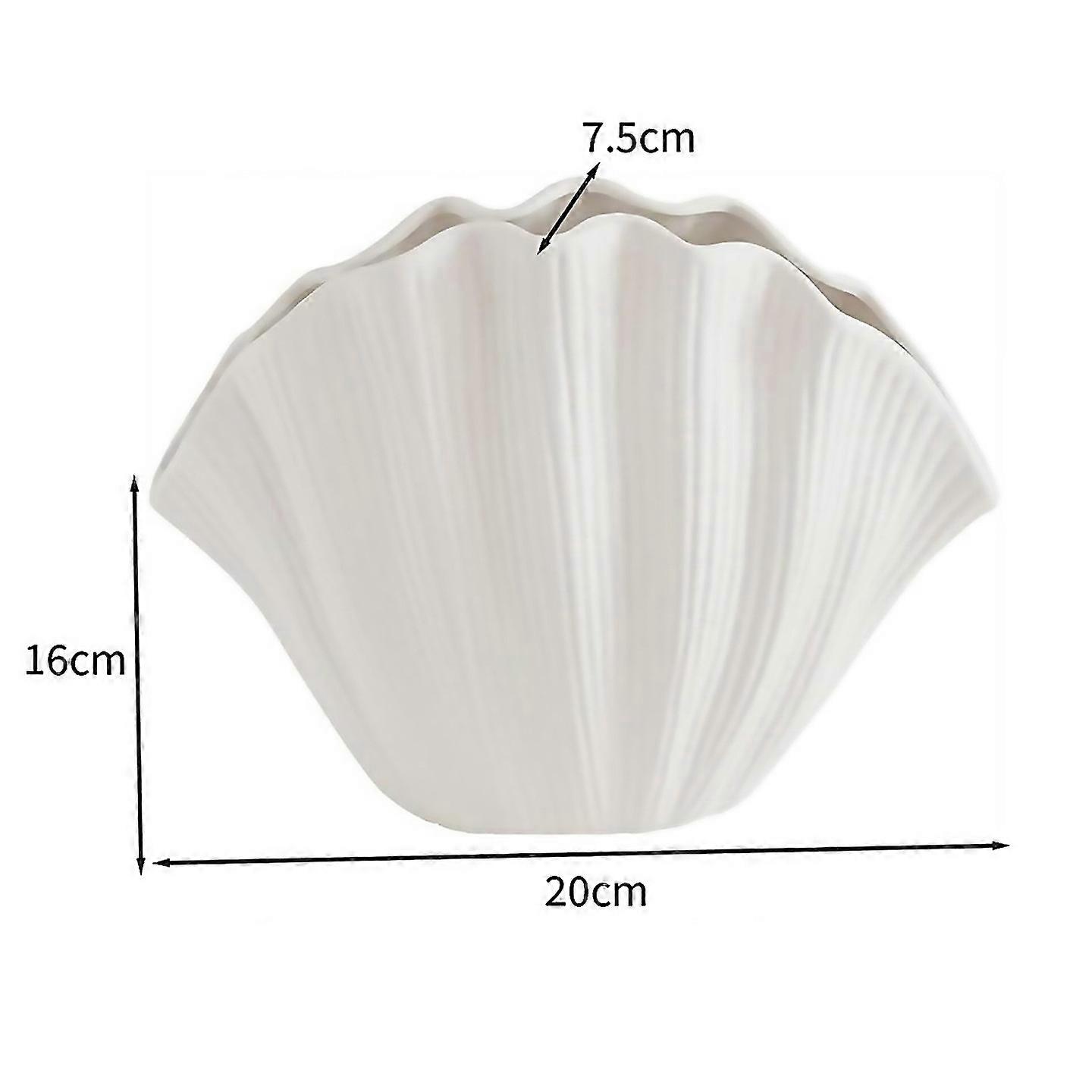 For Shell Shaped Ceramic Vase Home Decor Tableware Flower Arrangement