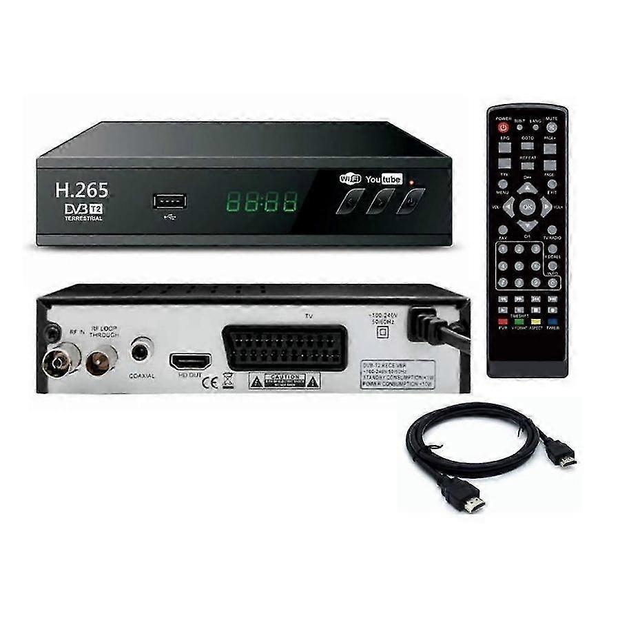 DVB T2 HEVC 265 Digital TV Tuner USB Receiver 1080P HD Decoder with EPG EU Plug
