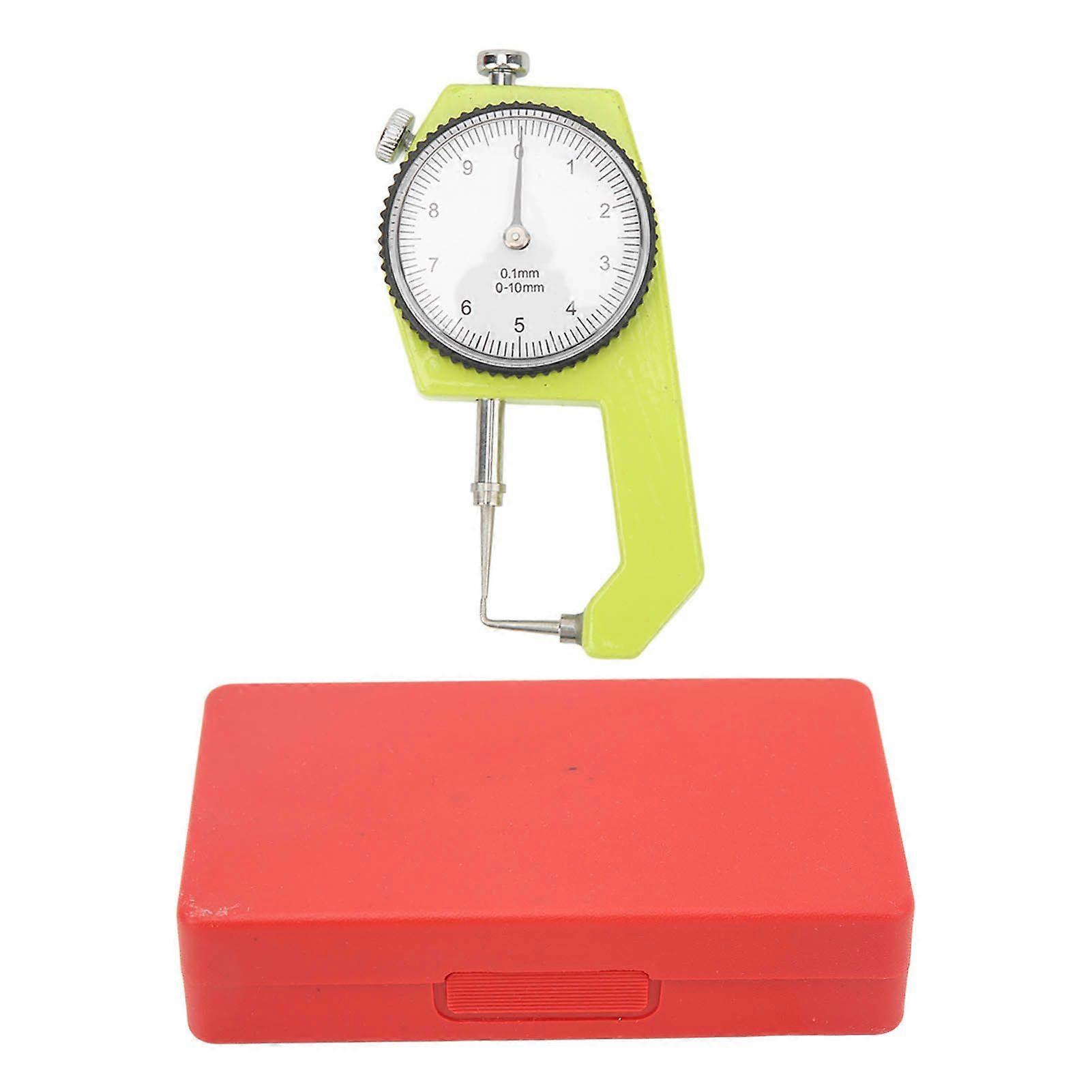 0 to 10mm Dial Thickness Gauge Handheld Curved Tip Thickness Meter for Hollow Tube Round Tube Measurement