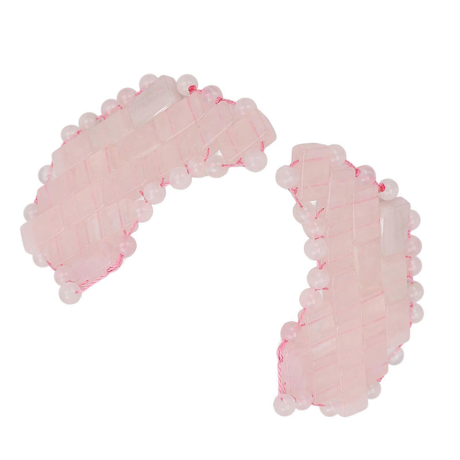 2Pcs Jade Eye Mask Rose Quartz Anti Aging Wrinkles Puffiness Removal Facial Stone Mask for Massage Relaxing Sleeping