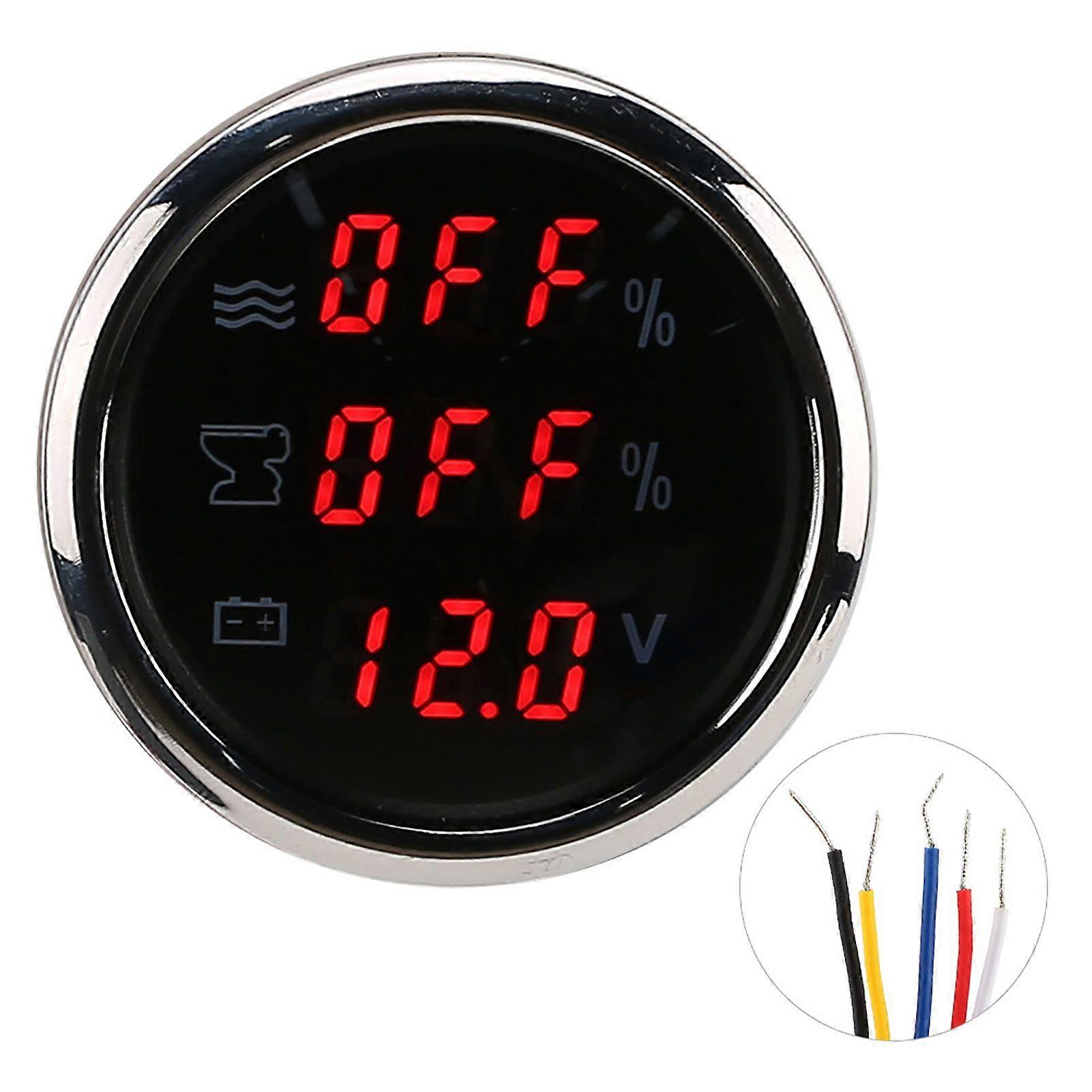 52MM/2in 3In1 Water Level Meter Sewage Gauge Voltage Instrument 0190 EU Standard