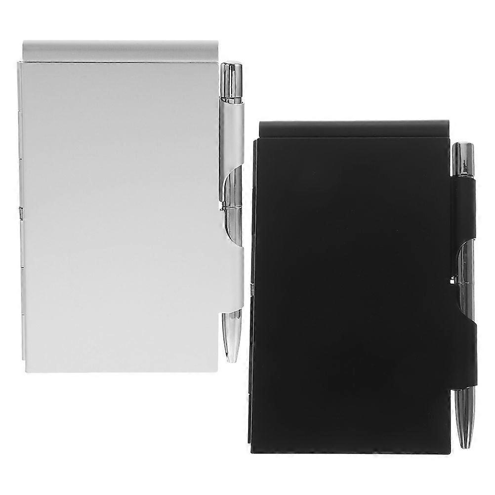 Aluminum Alloy Pocket Notebook with Pen for Office Notes 8Sets