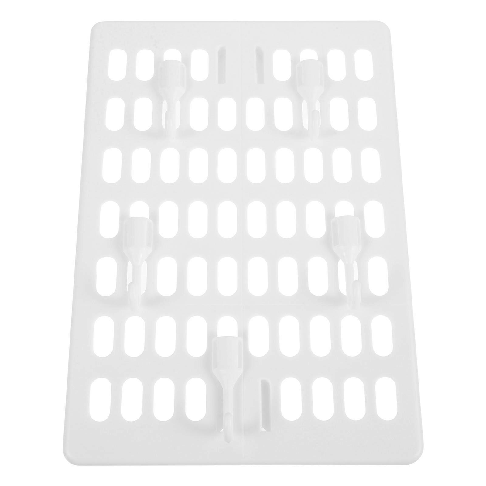 Wall Storage Rack Peg Board for Storage 2Sets White Plastic Organizer