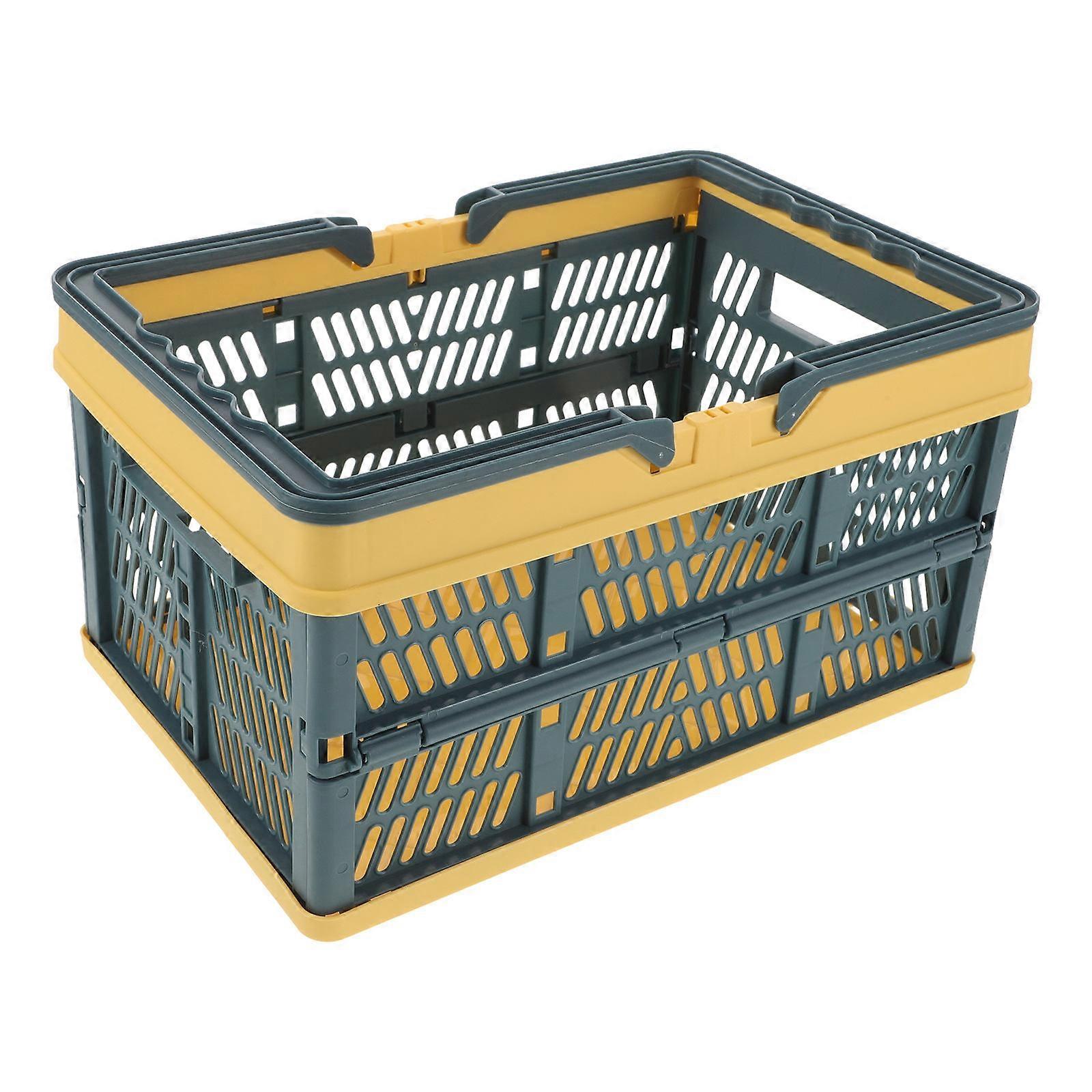 Plastic Foldable Basket Ideal For Outdoor Activities And Indoor Use 30.00X20.00X15.50CM Convenient Design 2Pcs