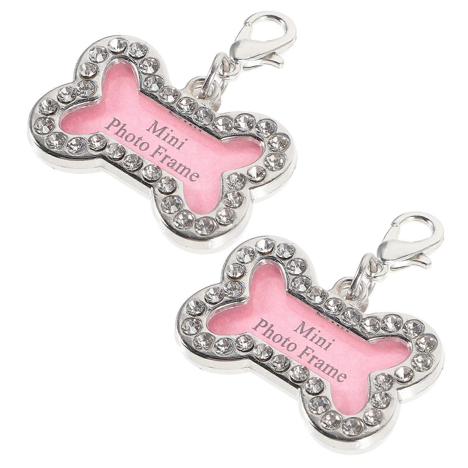 Stainless Steel Pet Tags For Identification And Lost Prevention Bone Shaped 6Pcs