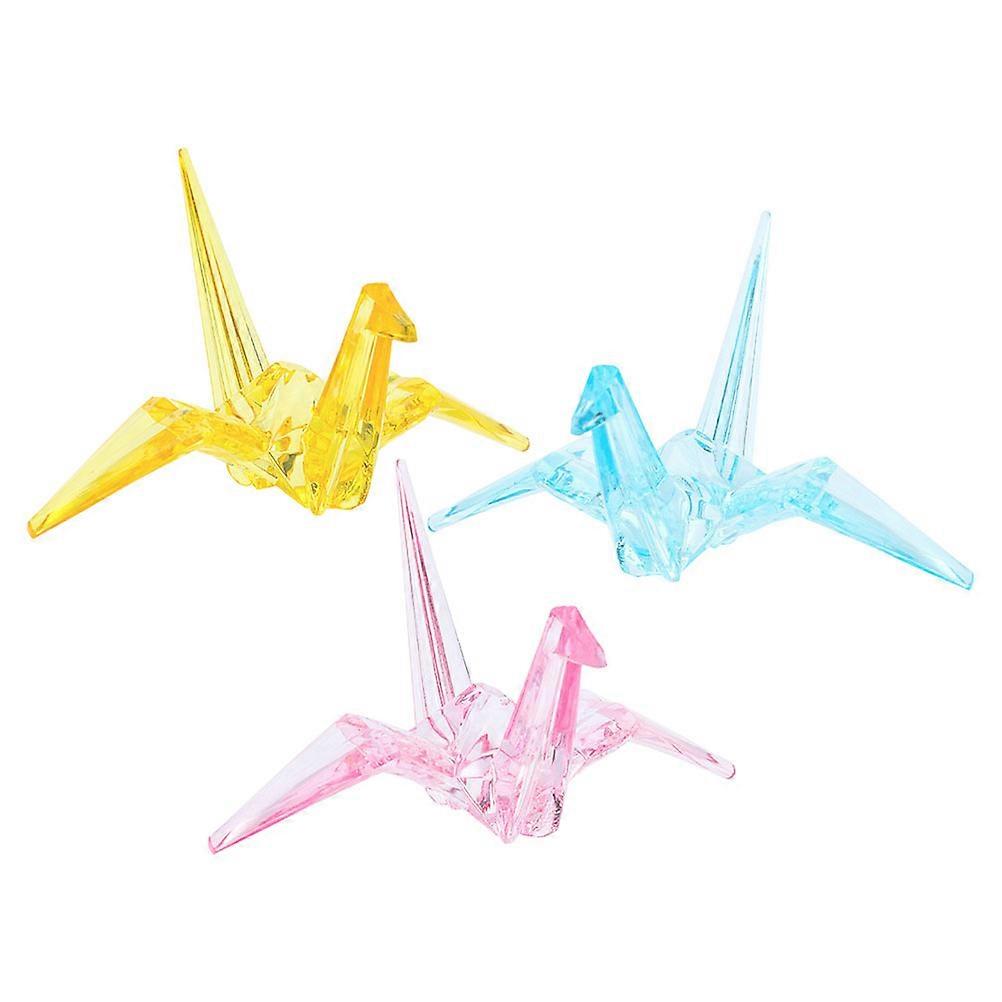 Transparent Acrylic Origami Crane Model for Guzheng Use 9Pcs Collection