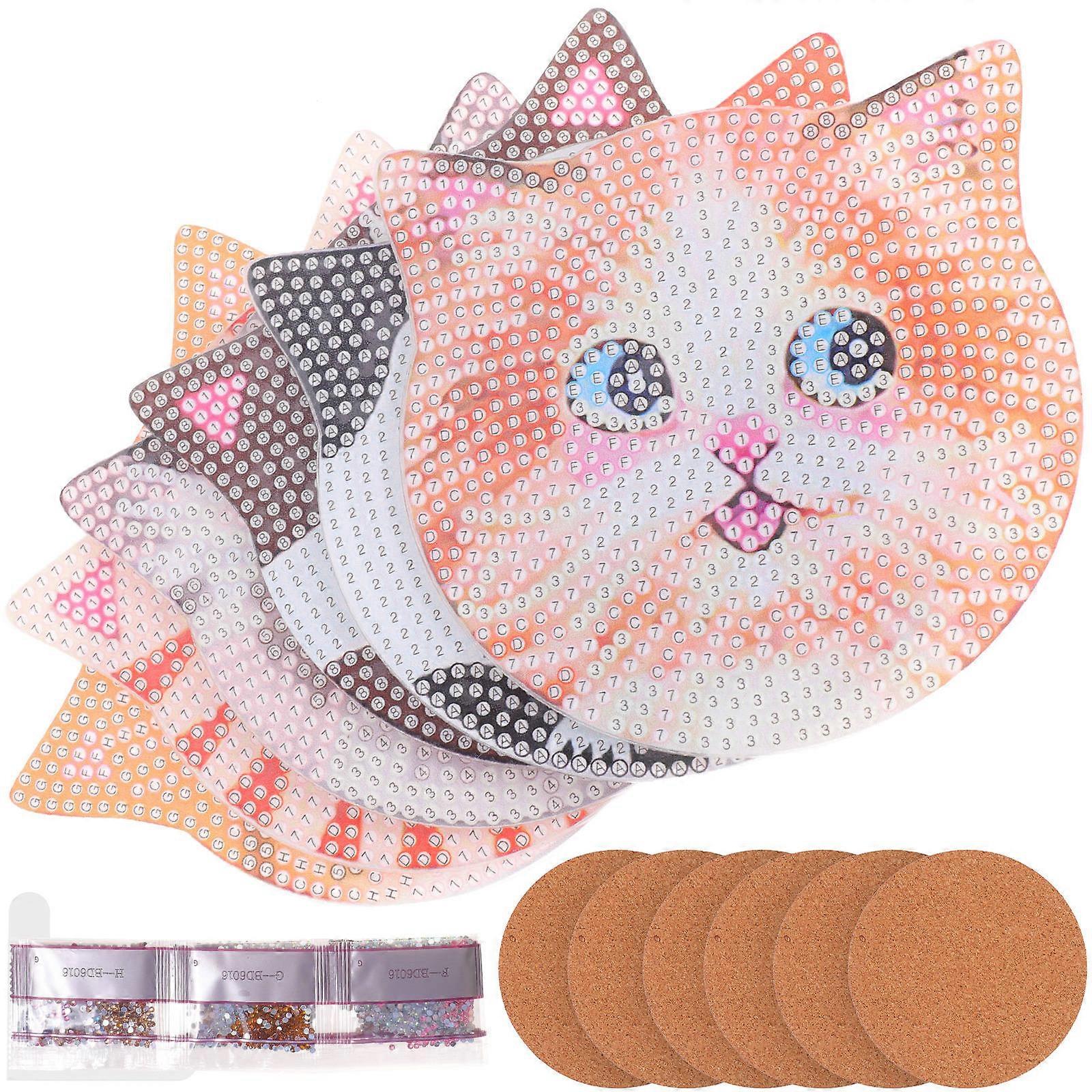 Diamond Coaster Set 4 Sets For Craft Enthusiasts And Children Artistic Home Decoration Sparkly