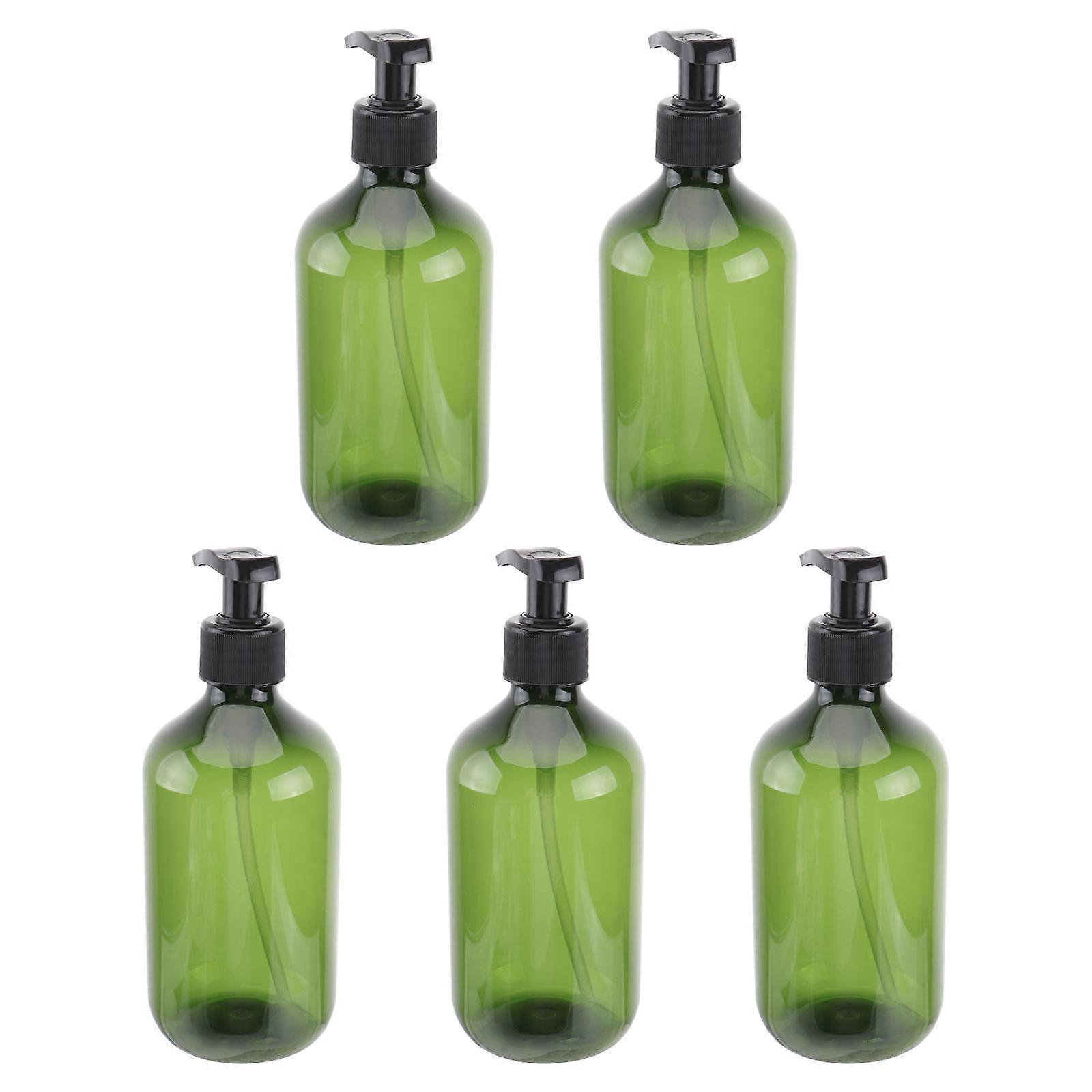 Travel Lotion Container Emulsion Pump Press Bottles Reusable Storage Container 500ml 5Pcs