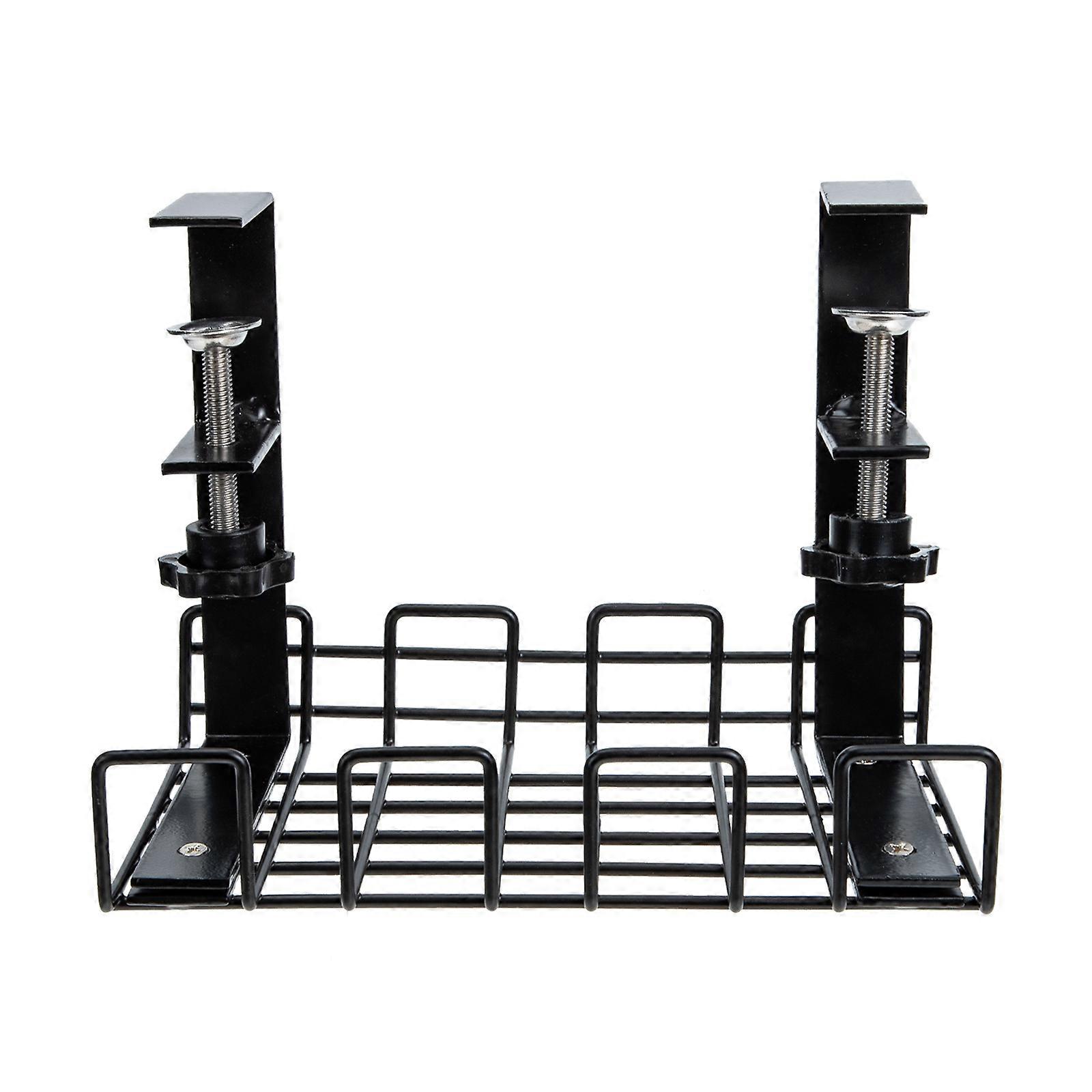 Iron Cable Organizer Under Desk Cable Management Rack for Office 2Pcs