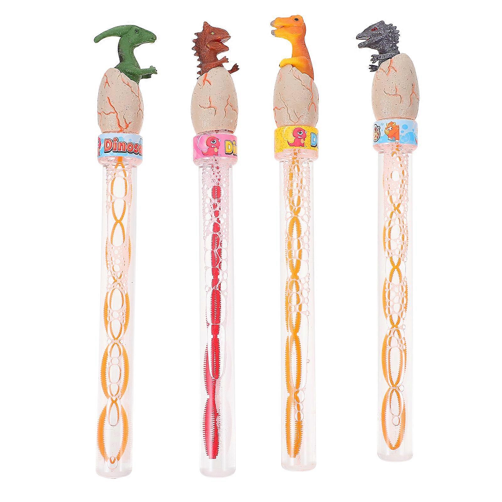 Kids Cartoon Bubble Dinosaur Egg Wands for Bubble Making 4Pcs Set