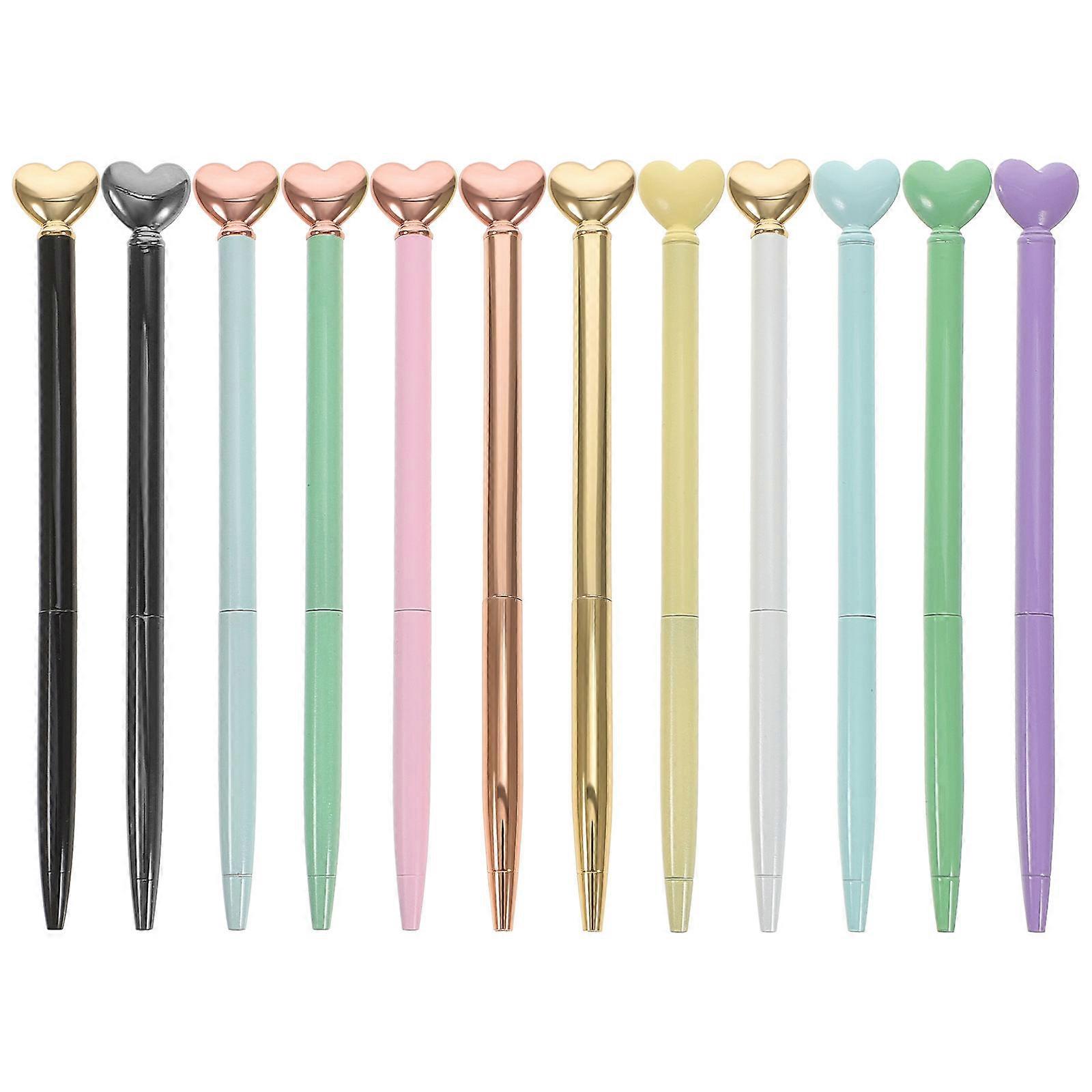 Assorted Color Heart-Shape Ballpoint Pens 36 Pcs Fun Design For Students Office Use Ergonomic Writing