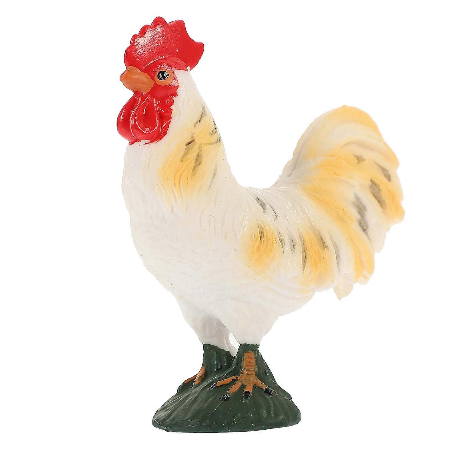 Static Rooster Model Simulation Decor Creative Farming 5Pcs Set
