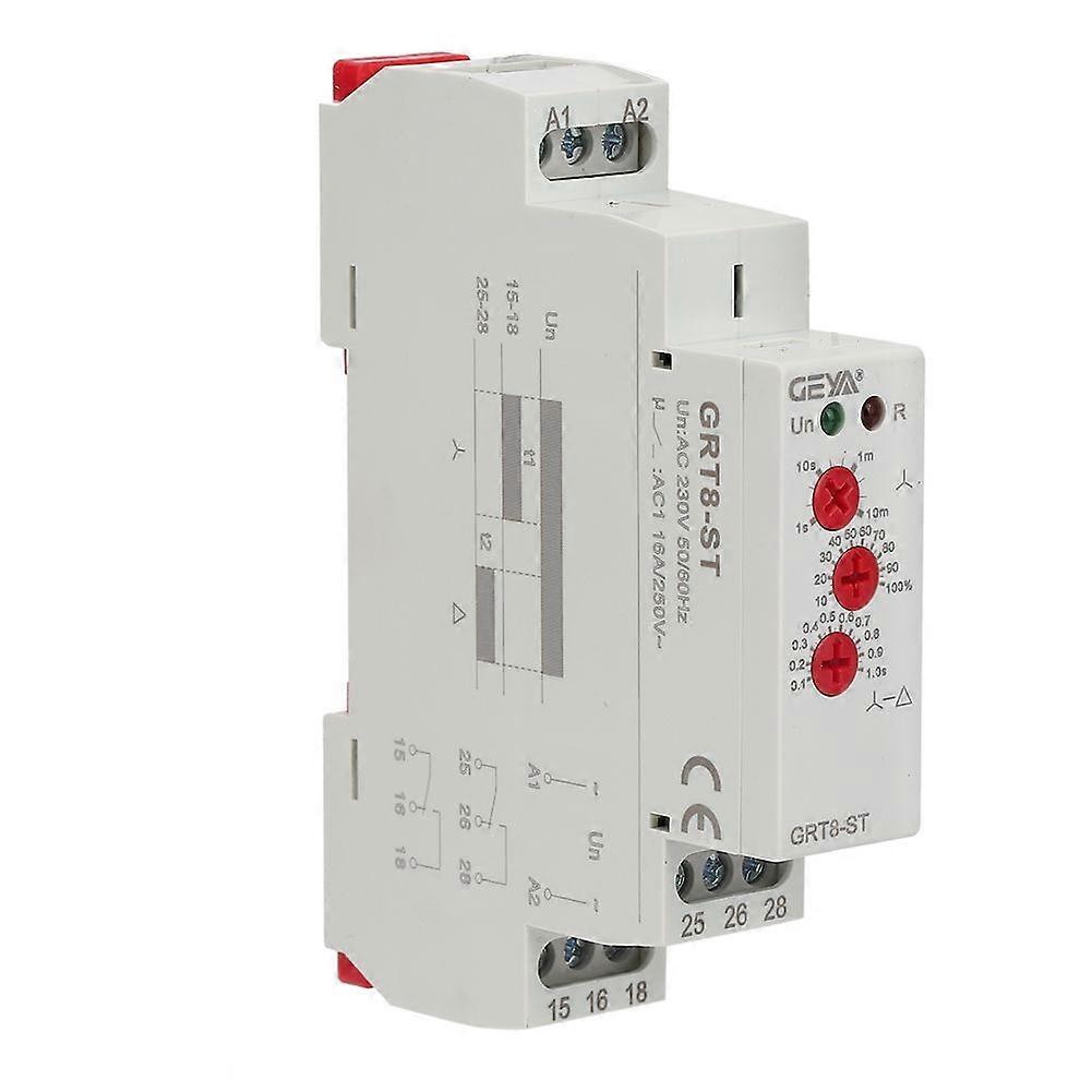 GRT8ST forsinkelse på Motor Star Delta Timer Soft Starter Delta Relæ Motorstarter (AC230V)