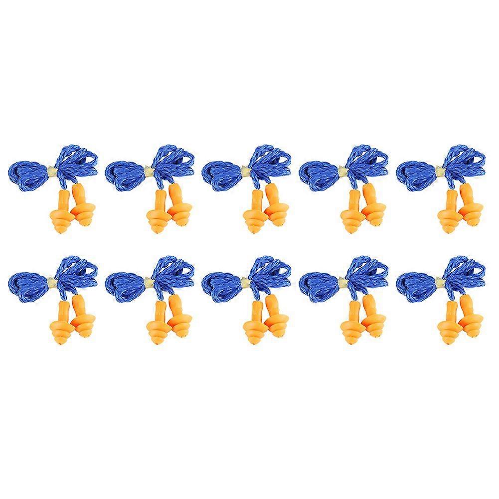 10pcs Christmas Trees shape Thermoplastic Rubber Ear Plugs Sleep Work Noise Reduction with Wire