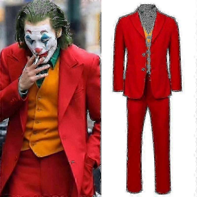 Joker Cosplay Kostümü - Tam Set Arthur Fleck Filmi Joker Erkekler ve Çocuklar İçin Fantezi Elbise, Cadılar Bayramı Karnavalı Kostümü