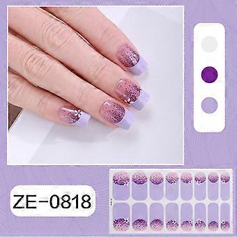 French Manicure Nail Stickers, Spring and Summer Flower Design Nail Art Film, with Bare Piece and Nail File