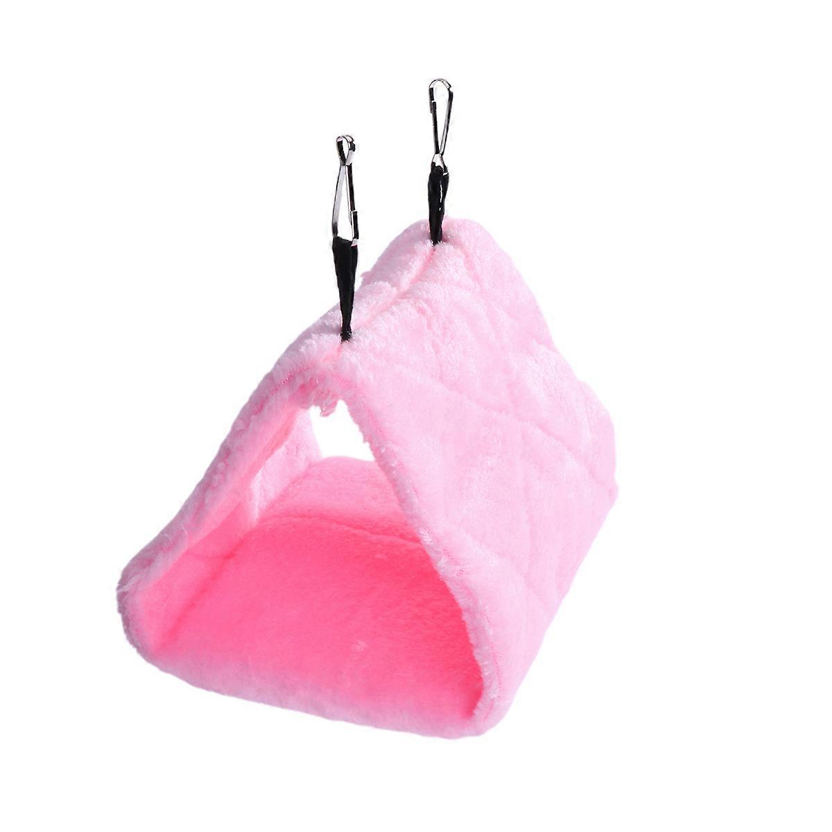 Hammock for Parrot with 3Pcs Pink Plush Beds for Rest and Climbing