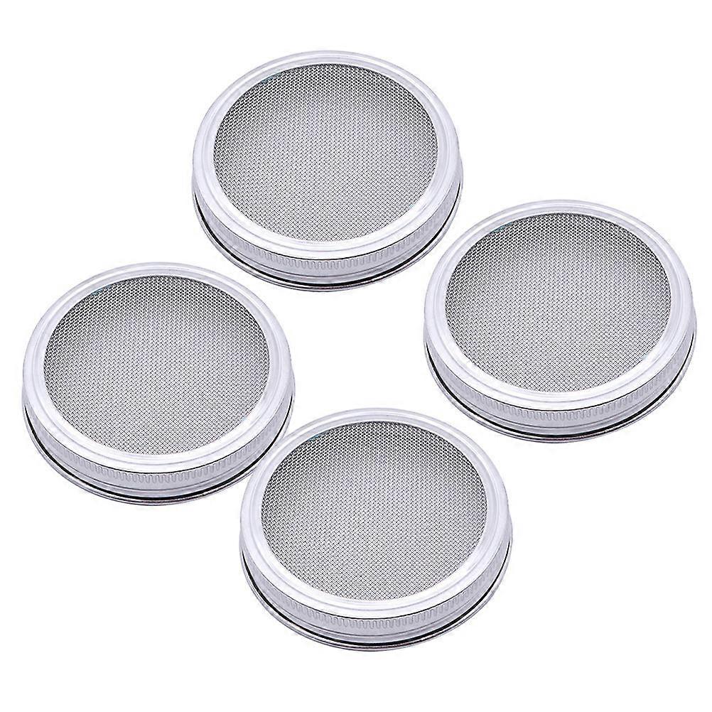 Sprouting Lids for Jars Seed Sprouting 4Pcs Stainless Steel Silver
