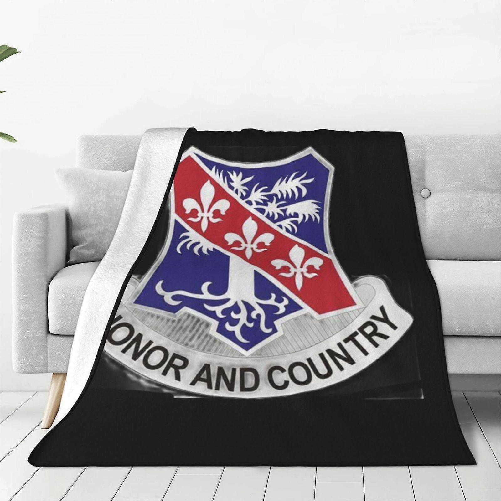 Super Soft Cozy Fleece Blanket Compatible with Us Army 327th Infantry Brigade Design, Lightweight Warm Plush Throw for Couch, Sofa, Bed