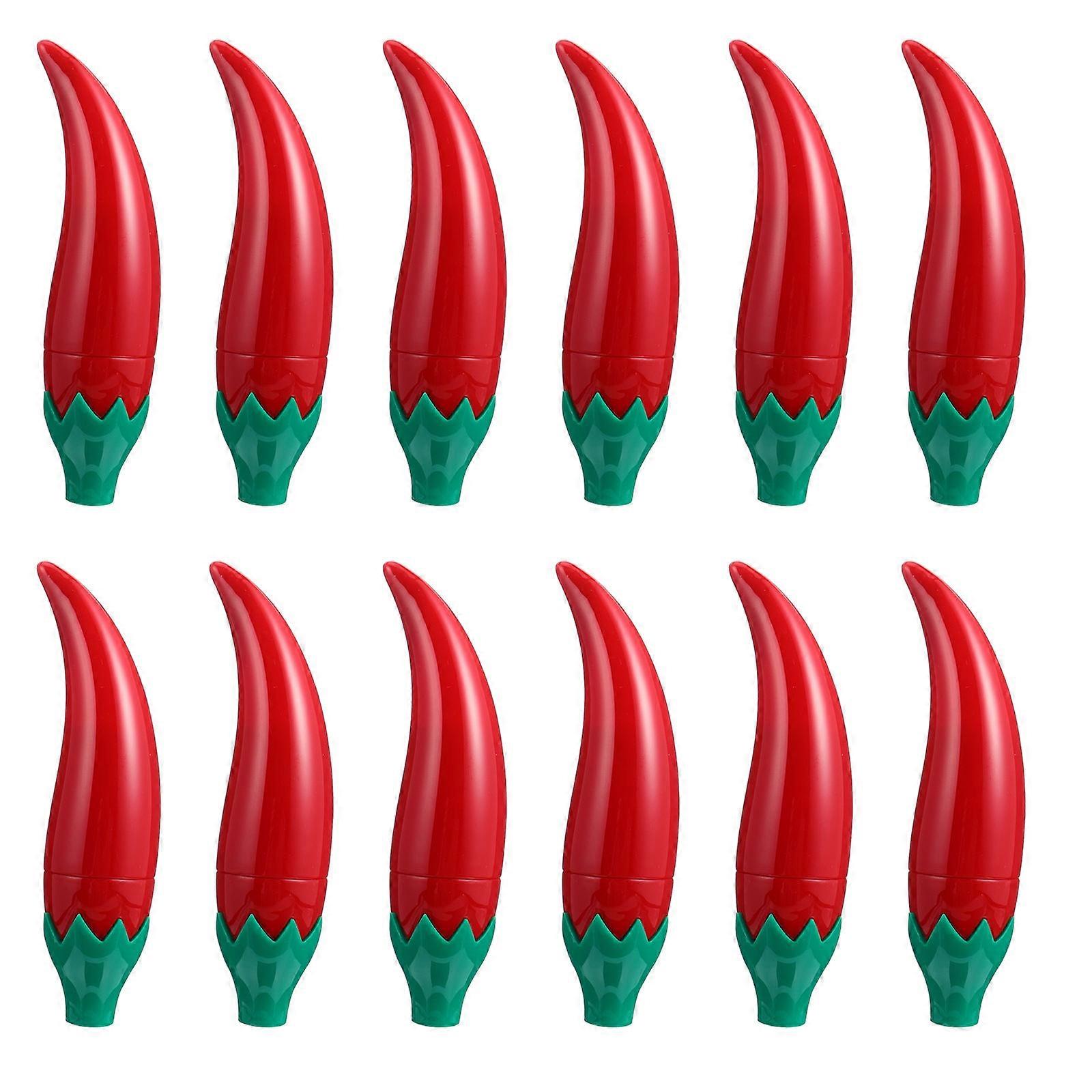 Lip Balms Tube Creative Chili Design for DIY Use 24Pcs Red Color