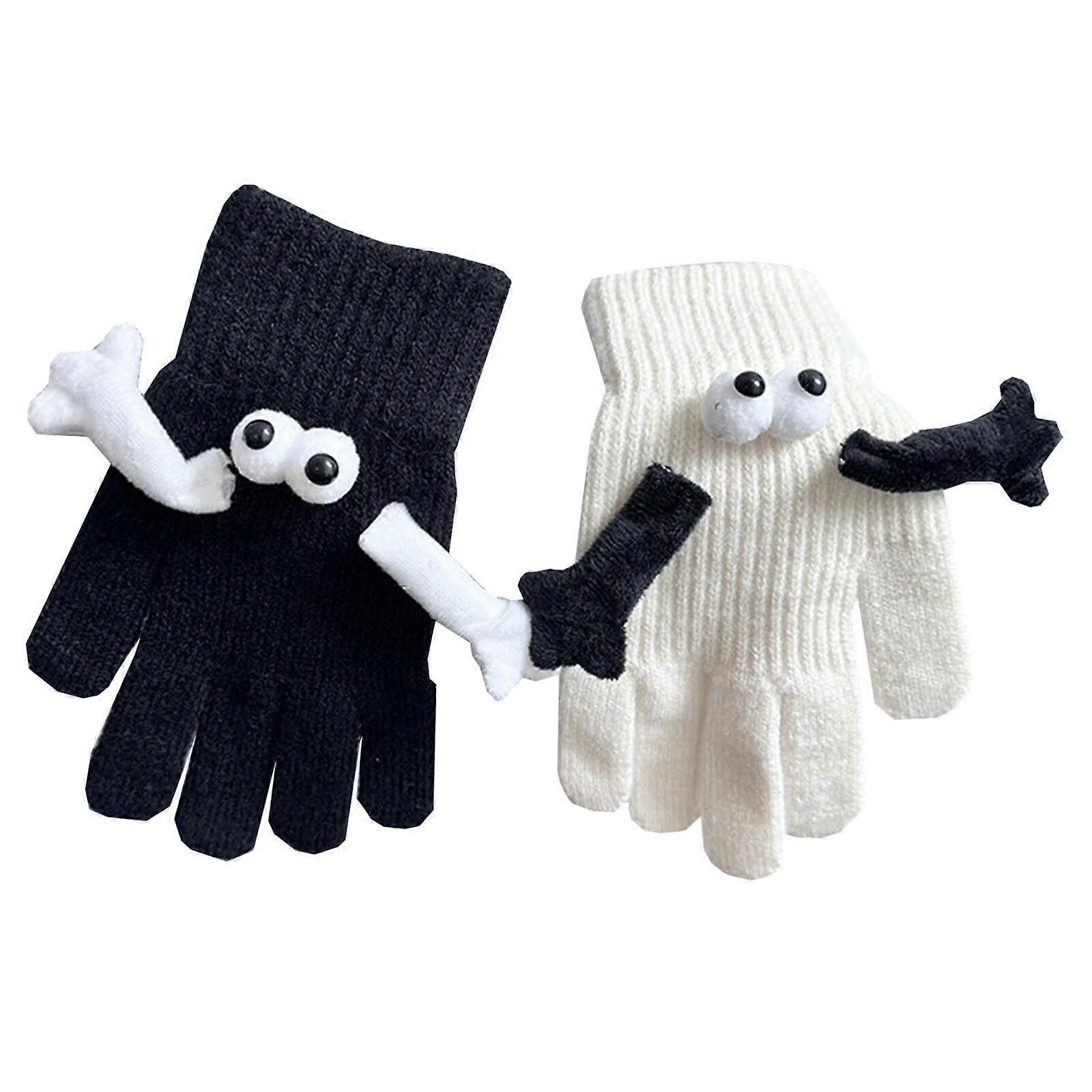 Cute Interactive Hand - in - Hand Gloves for Autumn & Winter, Warm Elastic Gloves with Fun Eyeball & Tentacle Designcolorful