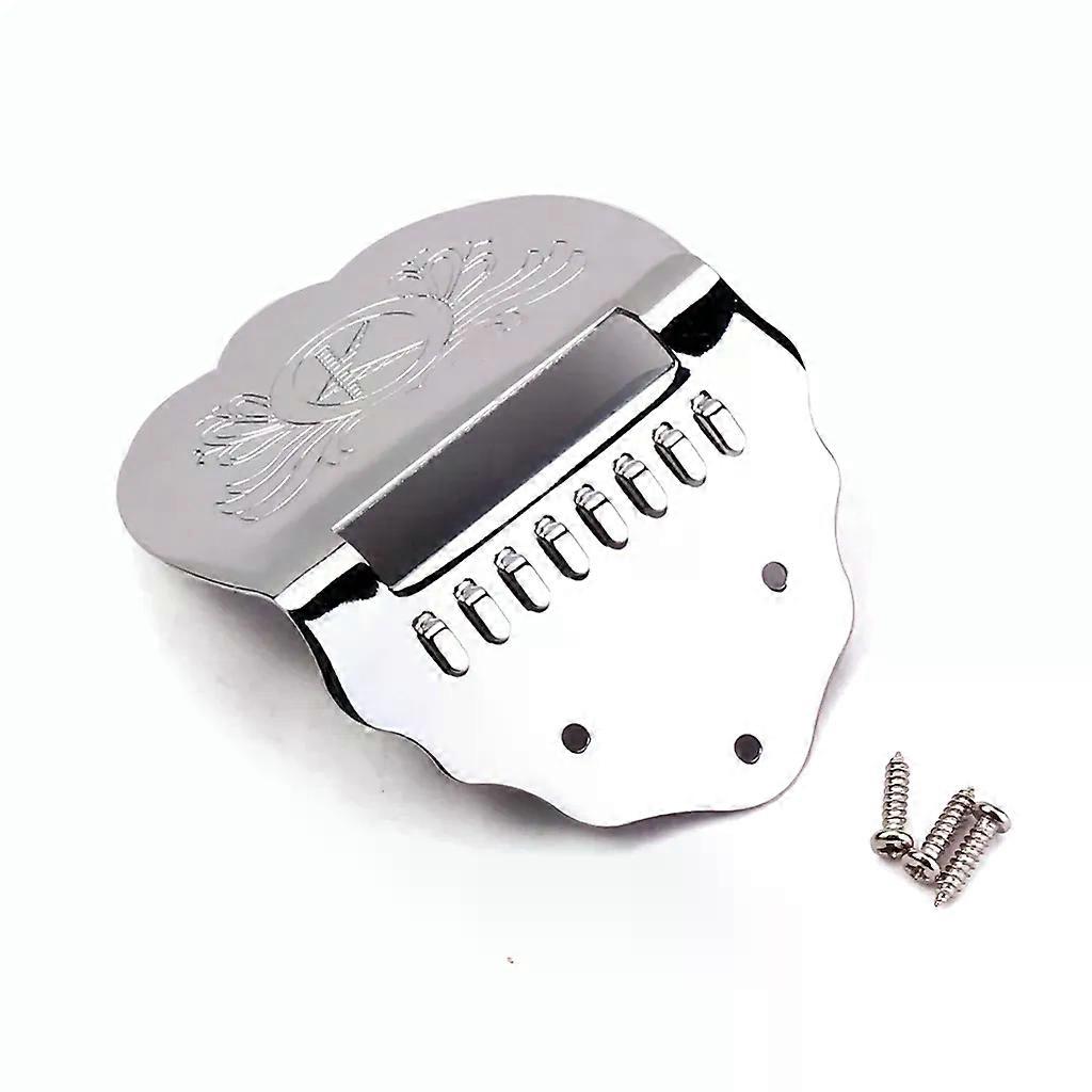 Mandolin Chrome Tailpiece With 3pc Screws FOR Mandolin Replacement
