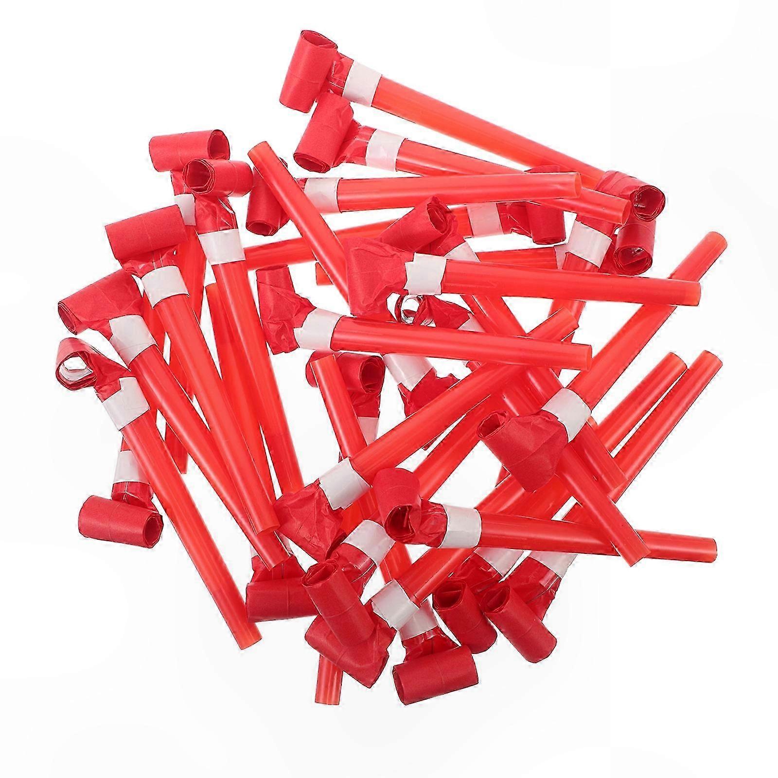 150Pcs Red Plastic Party Blowers Noise Maker for Party Fun