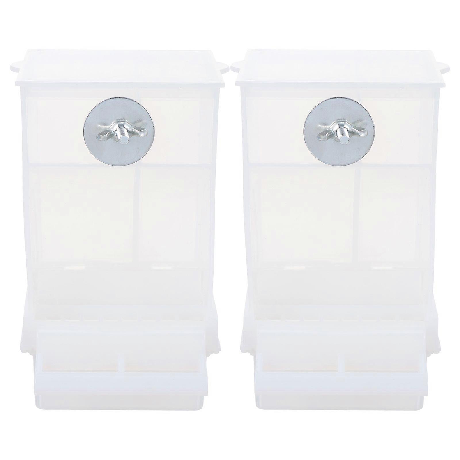 2Pcs Automatic Bird Feeder Bird Feeding Container Bird Creative Parrot Feed Box