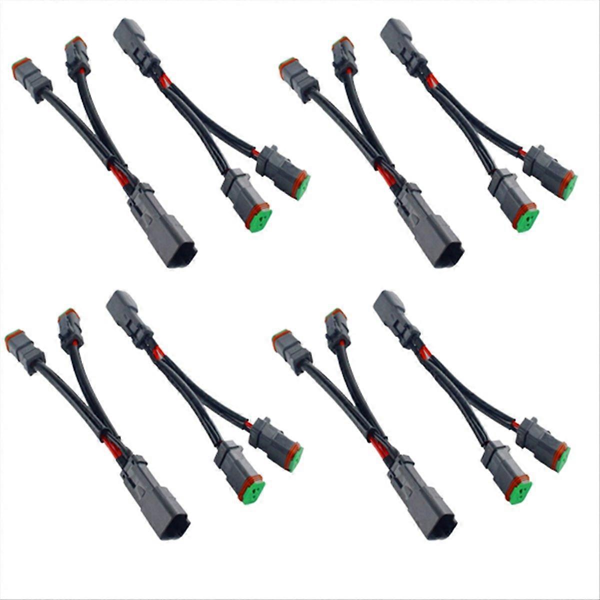 8PCS Y Type Leads Deutsch DT DTP 2 Pin Socket Adapter for LED Pod Work Light Retrofit Connectors Wir