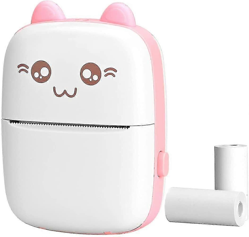 طابعة صغيرة طابعة ملصقات جيب بدون حبر ، طابعة صور فورية ليتشي مع 2 لفات ورق حراري ، كومبا