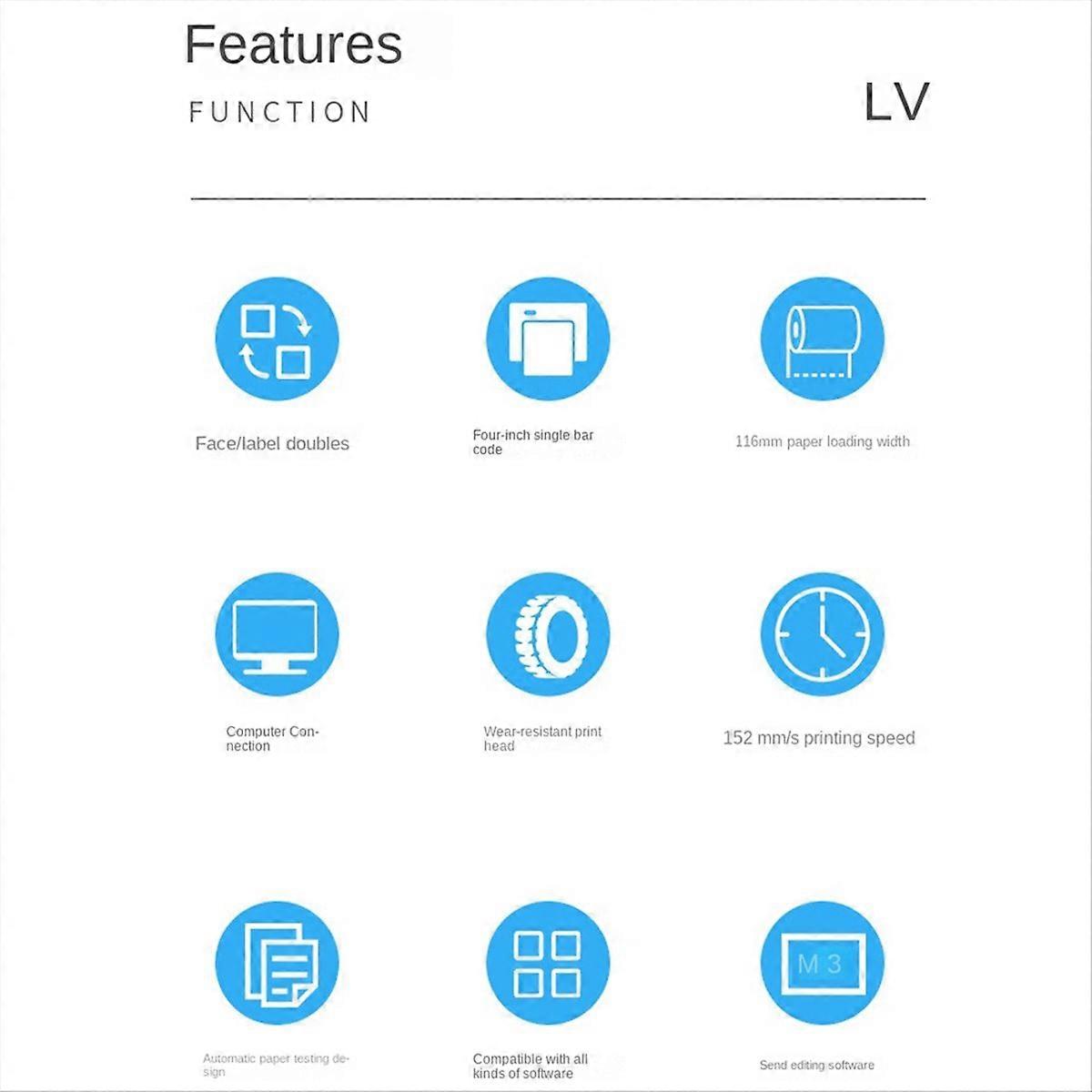 Xprinter 463B Portable Printers Thermal Label Printer EU PLUG