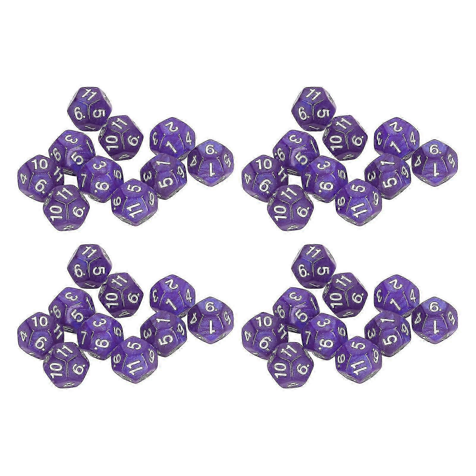 40pcs Polyhedral Dice Clear Numbers Waterproof Prevent Oxidation 12 Sided Dice Set for Game Teaching