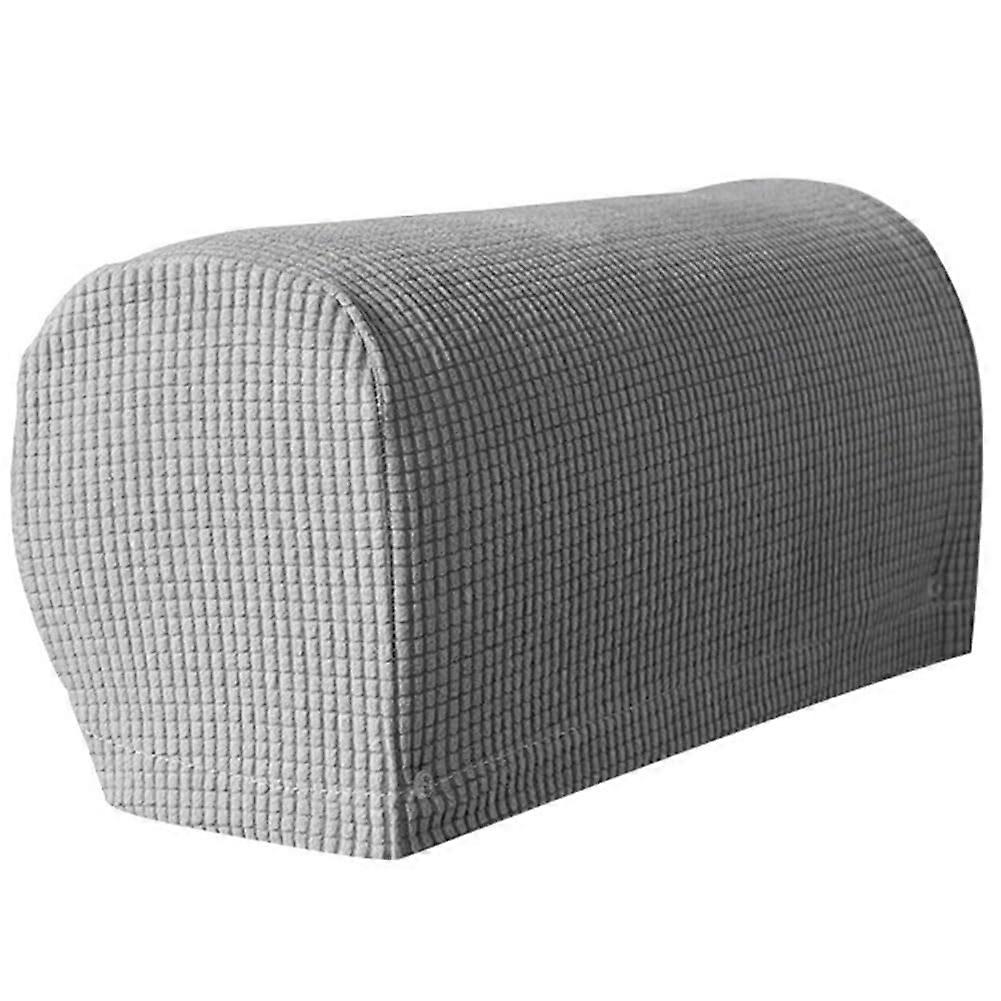 Soft Stretch Plush Armrest Covers 2Pack For Chairs And Sofas, Couch Arm Covers, Light Gray