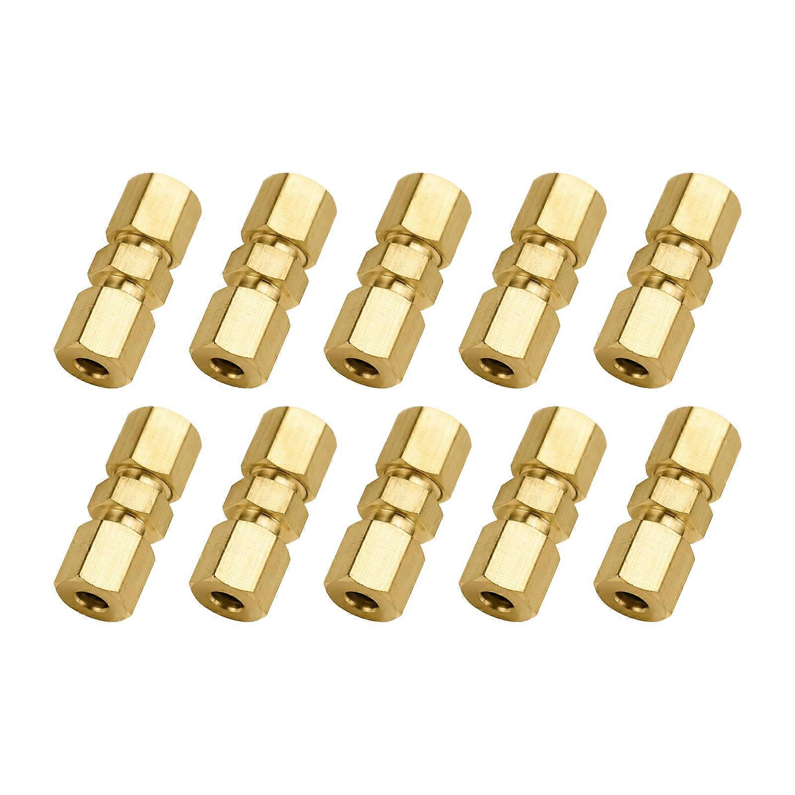 10pc Universal 4.76mm Brass Brake Line Fitting Double End Threaded For Seamlessly Car Truck Brake System Integration Multicolor