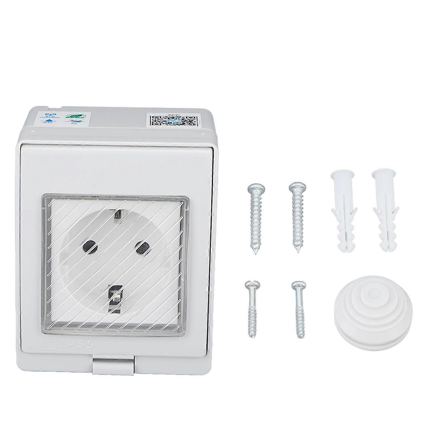 WiFi Smart Socket PC ABS IP55 Waterproof APP Remote Control Power Outlet for Bathroom Outdoor