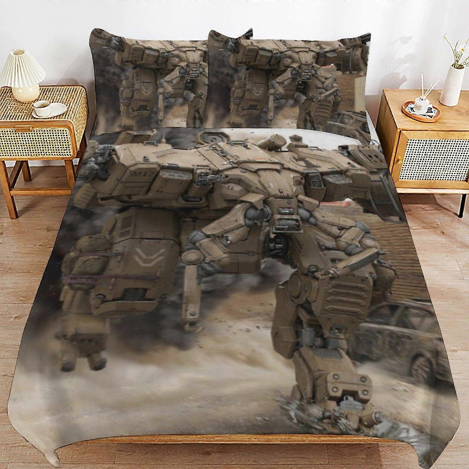 d190 War of the Robots Essential Home Comfort Sleep Touch Durable Surface Zipper System Duvet Cover Sets Product b190
