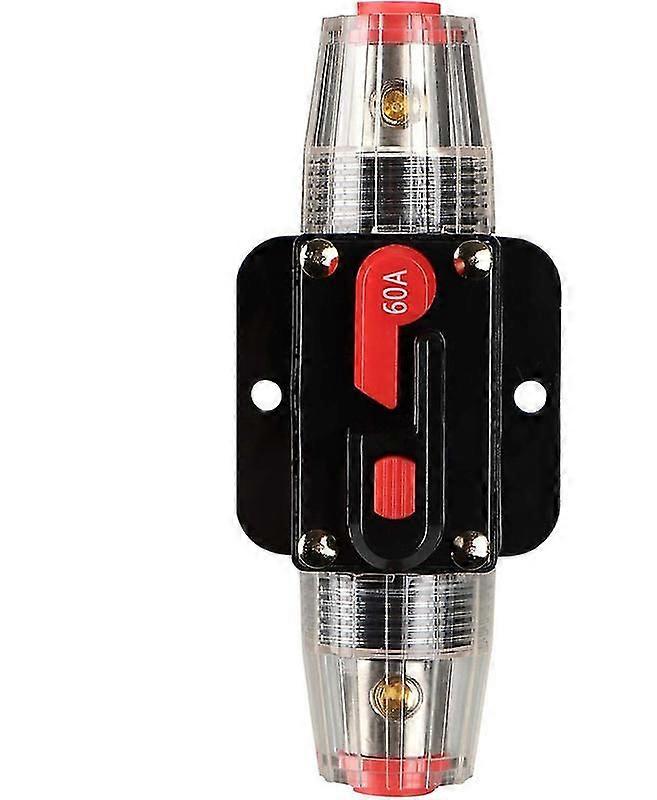 Circuit Breaker Switch 60a Waterproof Fuse Inline Holder 3-15 Awg Resettable Fuse Manual Reset 12v-48v Dc