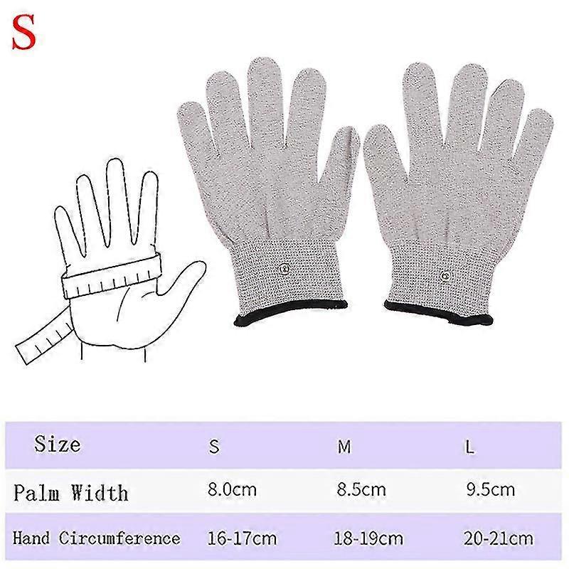 1pair Conductive Silver Fiber Electrode Gloves Pads Electrotherapy Massage